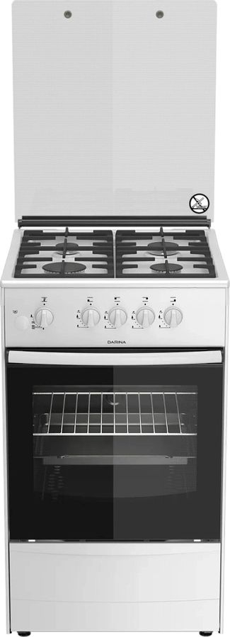 Плита Газовая Darina ABA 3007 W белый (стеклянная крышка) реш.чугун
