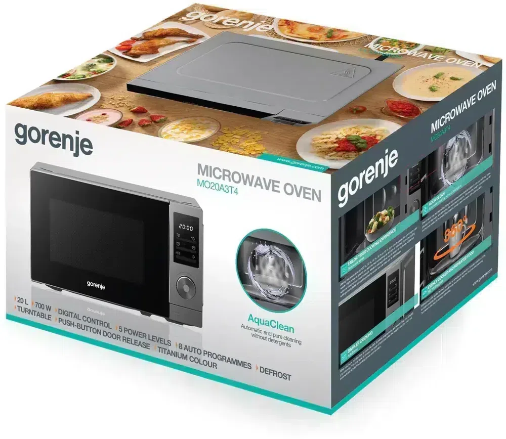 Микроволновая Печь Gorenje MO20A3T4 20л. 700Вт серый