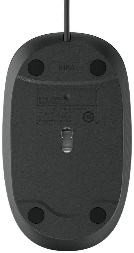 Мышь Logitech M86 черный оптическая 8000dpi USB для ноутбука 2but (910-007661)