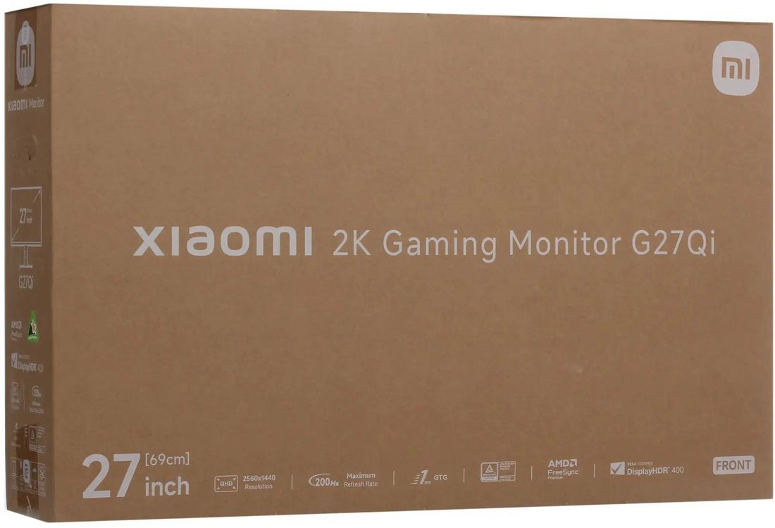 Монитор Xiaomi 27" G27Qi 2026 черный IPS LED 16:9 HDMI матовая 1000:1 400cd 178гр/178гр 2560x1440 200Hz FreeSync Premium DP 2K 4.15кг