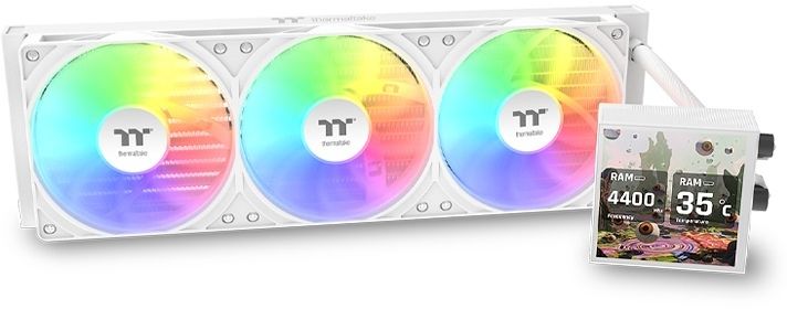 Система водяного охлаждения Thermaltake LB360 Ultra ARGB Soc-AM5/AM4/1200/1700/1851 белый 4-pin 33.8dB Al LCD Ret (CL-W508-PL12SW-A)