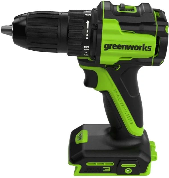 Дрель-шуруповерт Greenworks DD345 аккум. патрон:быстрозажимной (3708307CUA)