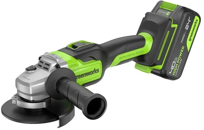 Углошлифовальная машина Greenworks GD24AG 754Вт 10500об/мин рез.шпин.:M14 d=125мм (3200207CUB)