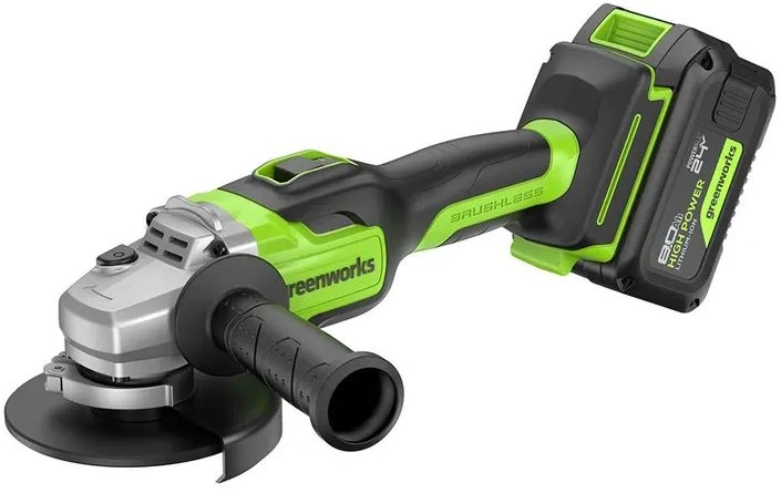 Углошлифовальная машина Greenworks GD24AG 758Вт 10500об/мин рез.шпин.:M14 d=125мм (3200207CUH)