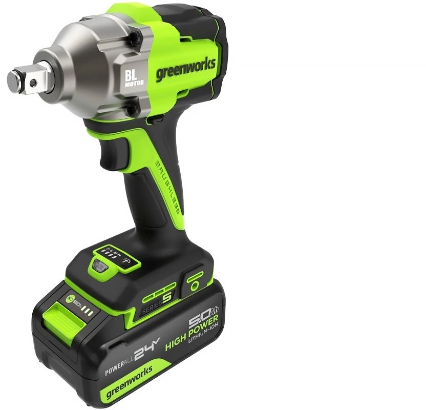 Гайковерт Greenworks IW5500 аккум. патрон:квад.1/2" (3805007CUG)