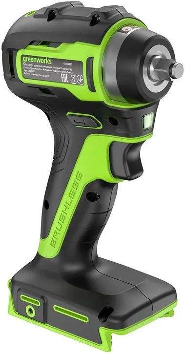 Гайковерт Greenworks G24IW200 аккум. патрон:квад.3/8" (3803607CUA)