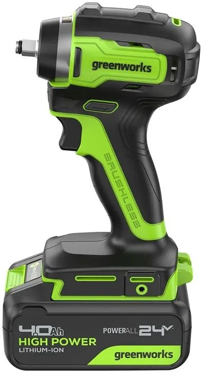 Гайковерт Greenworks G24IW200 аккум. патрон:квад.3/8" (3803607CUB)