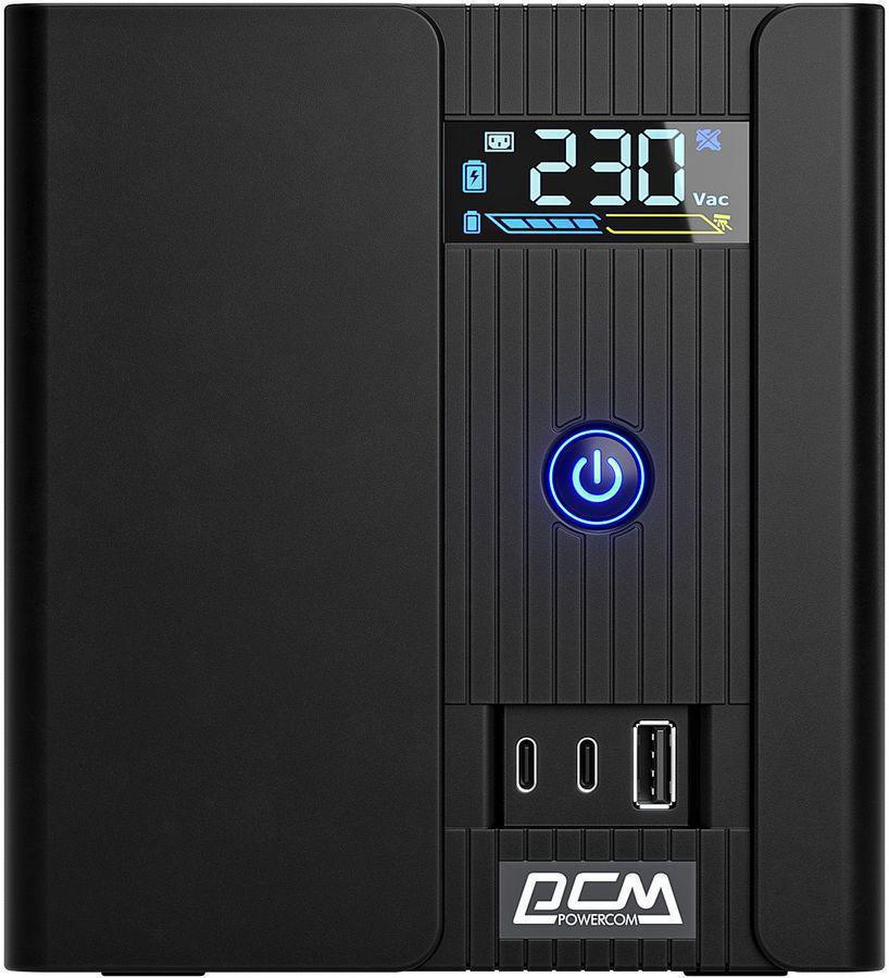Источник бесперебойного питания Powercom Raptor Plus LCD RPT1200EULCD 720Вт 1200ВА черный