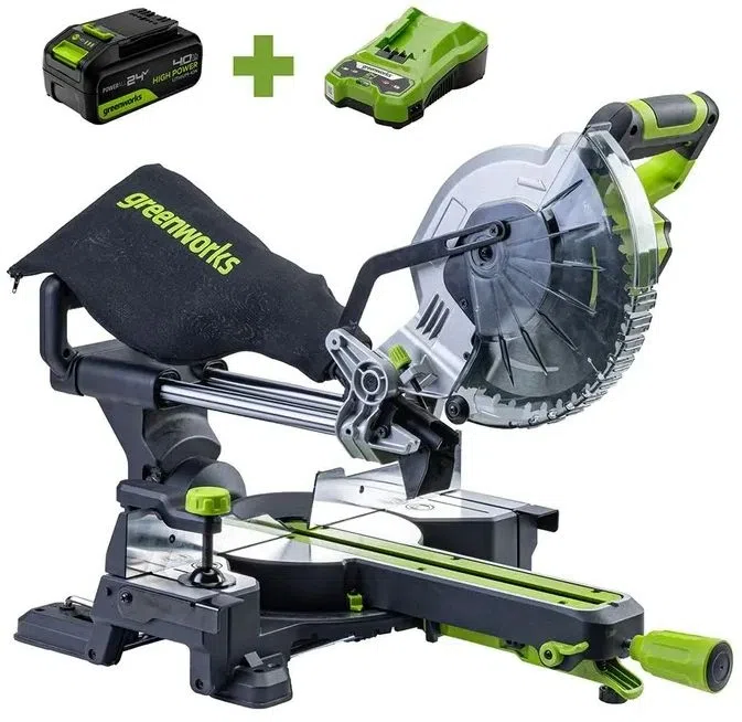 Торцовочная пила Greenworks GD24MS216 4800об/мин d=216мм