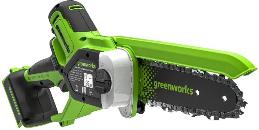 Цепная пила Greenworks GD24CS15 аккум. 600Вт 0.8л.с. дл.шины:6" (15cm) (2010107)