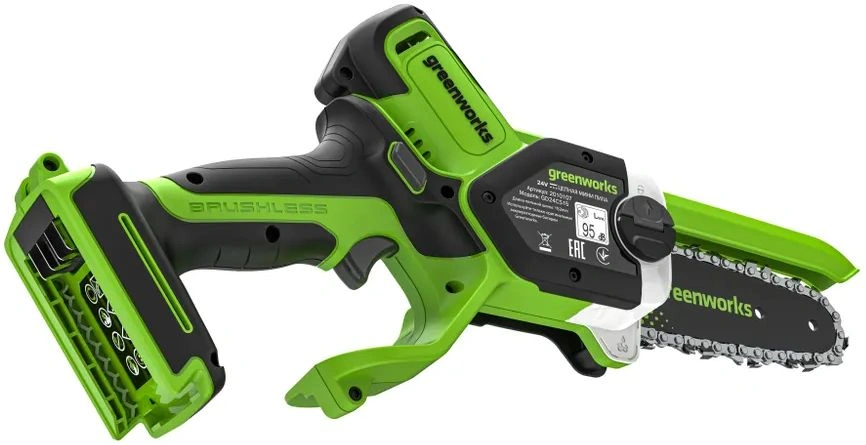 Цепная пила Greenworks GD24CS15 аккум. 600Вт 0.8л.с. дл.шины:6" (15cm) (2010107)