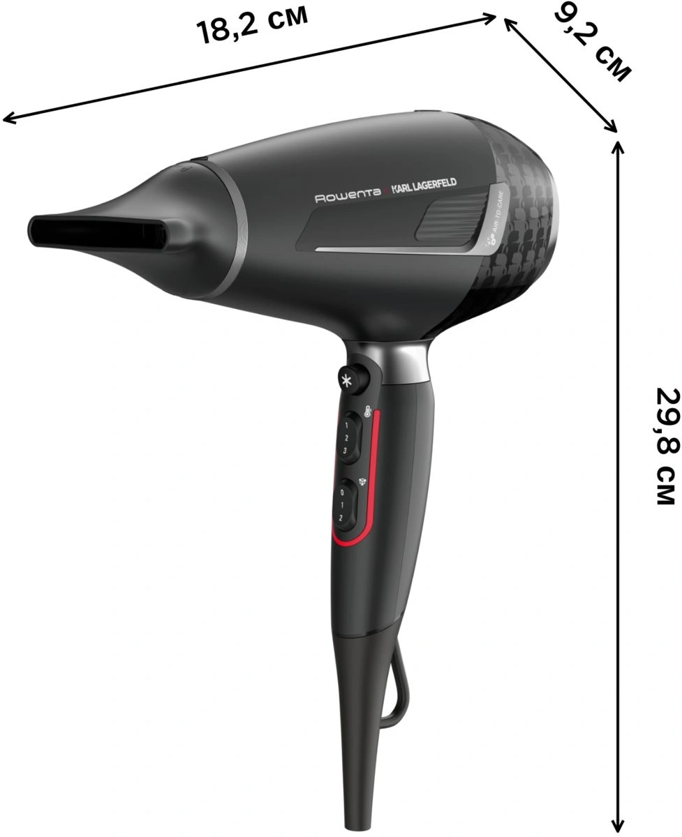 Фен Rowenta CV888LF0 2200Вт черный (1830008533)