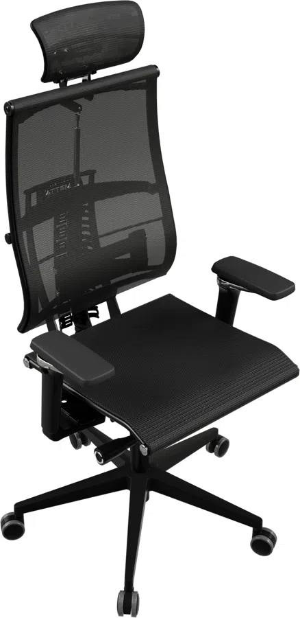 Кресло руководителя эргономичное Метта Yoga Spine Black Edition черный сиденье черный сетка с подголов. крестов.5-луч. металл хром