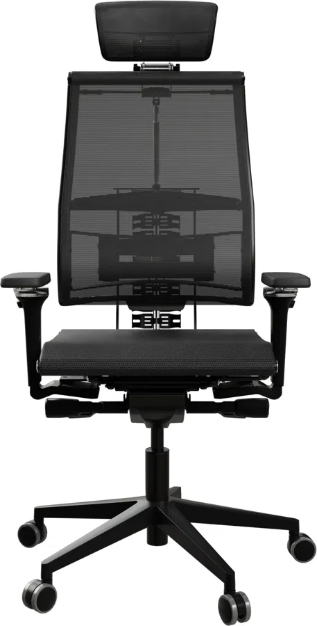 Кресло руководителя эргономичное Метта Yoga Spine Black Edition черный сиденье черный сетка с подголов. крестов.5-луч. металл хром