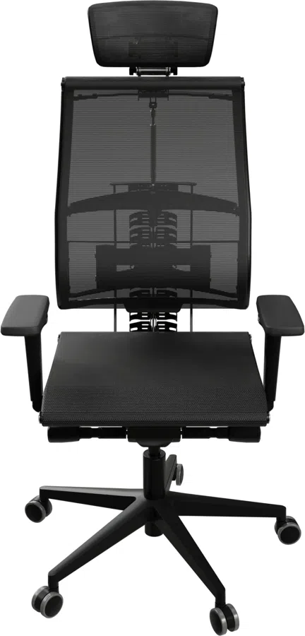 Кресло руководителя эргономичное Метта Yoga Spine Black Edition черный сиденье черный сетка с подголов. крестов.5-луч. металл хром