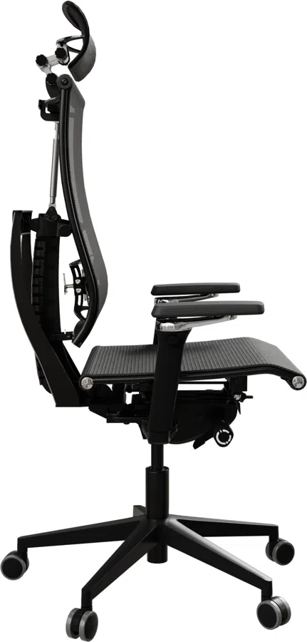 Кресло руководителя эргономичное Метта Yoga Spine Black Edition черный сиденье черный сетка с подголов. крестов.5-луч. металл хром