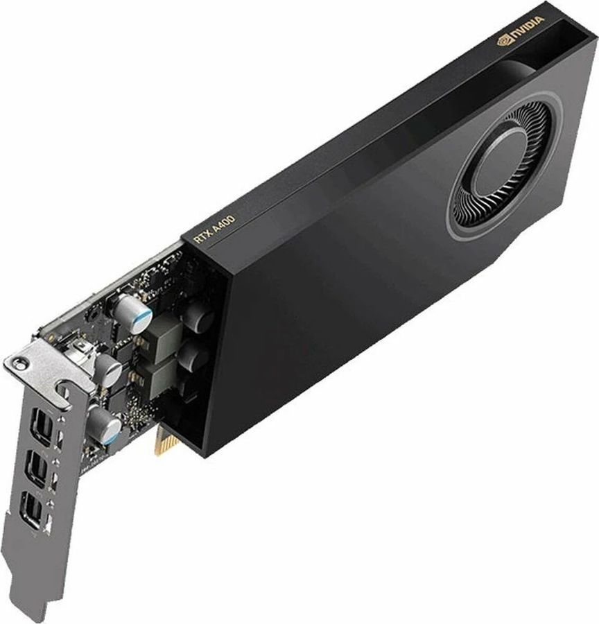 Видеокарта PNY PCI-E 4.0 A400 NVIDIA A400 4Gb 64bit GDDR6 727 mDPx4 Bulk low profile