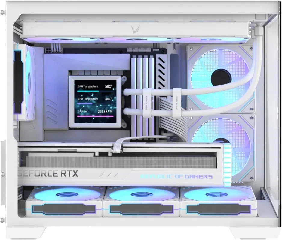Корпус Formula Crystal Z4M белый без БП mATX 9x120mm 1xUSB3.0 audio bott PSU