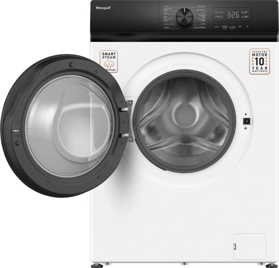 Стиральная машина Weissgauff WM 39107 Inverter Steam класс: A++ загр.фронтальная макс.:7кг белый инвертор