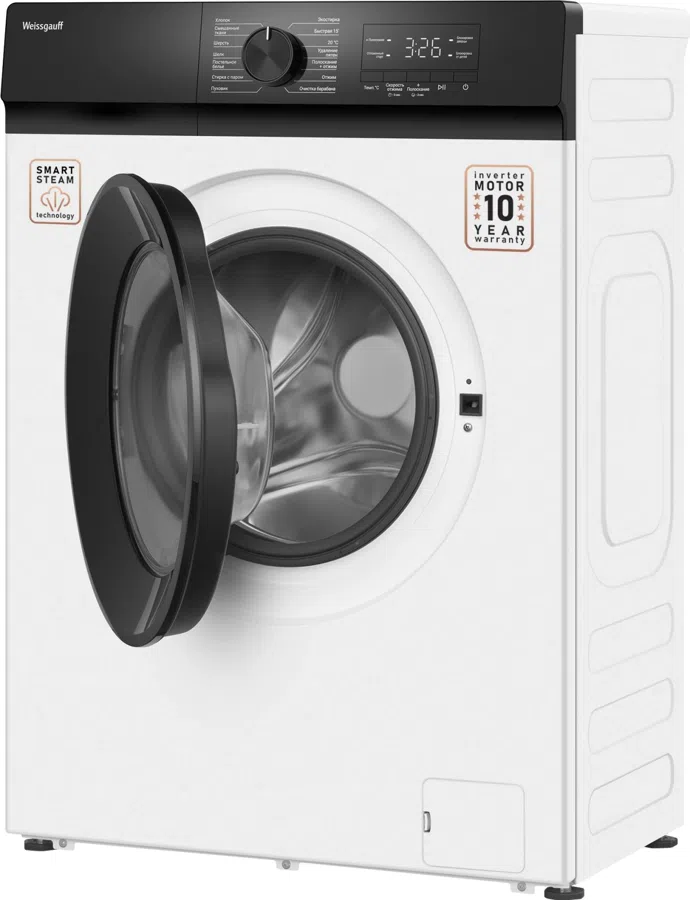 Стиральная машина Weissgauff WM 39107 Inverter Steam класс: A++ загр.фронтальная макс.:7кг белый инвертор
