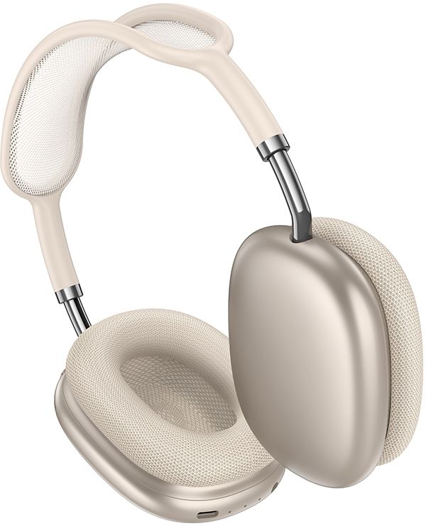 Гарнитура мониторные Hoco W65 1.2м бежевый беспроводные bluetooth оголовье (50410)