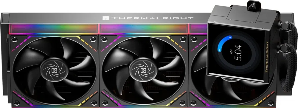 Система водяного охлаждения Thermalright Peerless Vision 360 ARGB Soc-AM5/AM4/1200/1700/1851 черный 4-pin 28.2dB Al LCD Ret (P-VISION-360-BL-ARGB)
