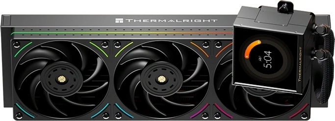 Система водяного охлаждения Thermalright Peerless Vision 360 UB ARGB Soc-AM5/AM4/1200/1700/1851 черный 4-pin 27dB Al LCD Ret (P-VISION-UB-360-BL-ARGB)