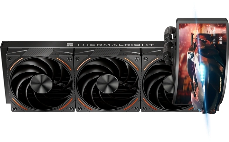 Система водяного охлаждения Thermalright Rainbow Vision 360 Turbo ARGB Soc-AM5/AM4/1200/1700/1851 черный 4-pin 44.7dB Al LCD Ret (R-VISION-TURBO-360-BL-ARGB)