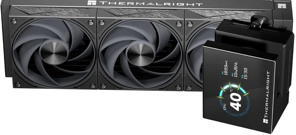 Система водяного охлаждения Thermalright Stream Vision 360 нет подсветки Soc-AM5/AM4/1200/1700/1851 черный 4-pin 31.4dB Al LCD Ret (S-VISION-360-BL)