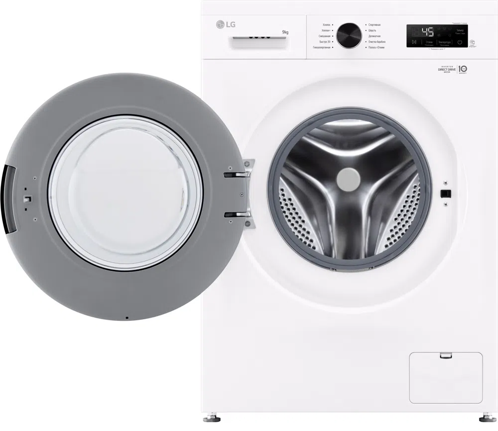 Стиральная машина LG F2Y1VS6W.ABWPCOM класс: A загр.фронтальная макс.:9кг белый инвертор