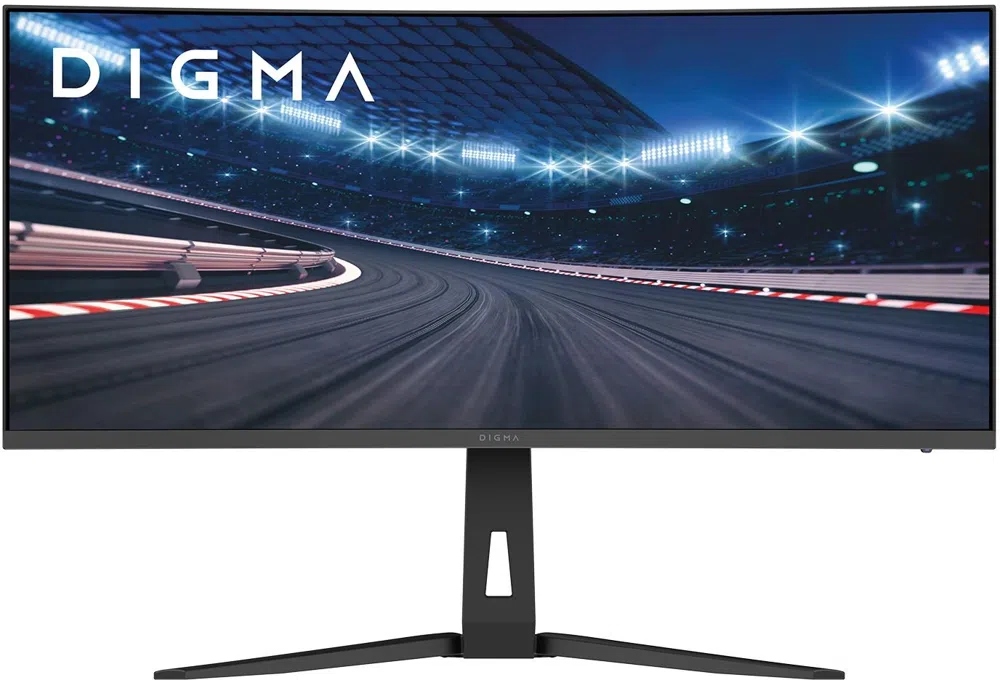 Монитор Digma 34" Overdrive 34A712Q черный VA LED 1ms 21:9 HDMI M/M матовая HAS Piv 450cd 178гр/178гр 3440x1440 200Hz DP UW 5.7кг