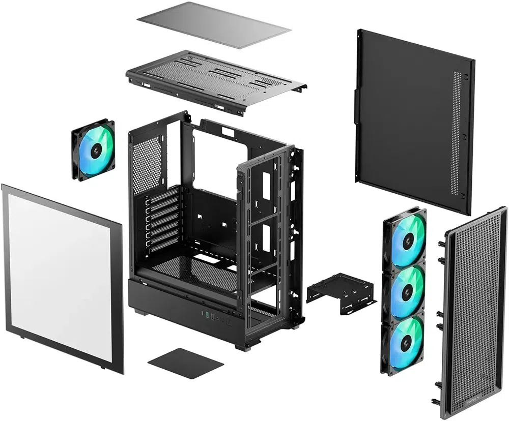 Корпус Deepcool CC550 4F черный без БП ATX 4x120mm 5x140mm 1xUSB2.0 1xUSB3.0 audio bott PSU