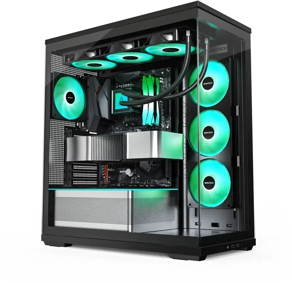 Корпус Montech TG3 черный без БП ATX 8x120mm 4x140mm 2xUSB3.0 audio bott PSU