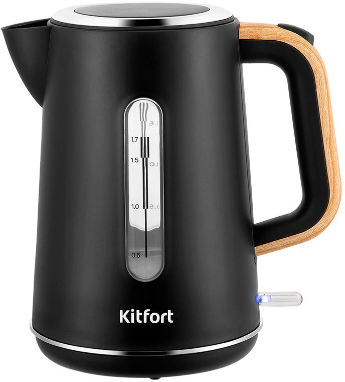 Чайник электрический Kitfort КТ-8706 1.7л. 3000Вт черный/дерево корпус: пластик