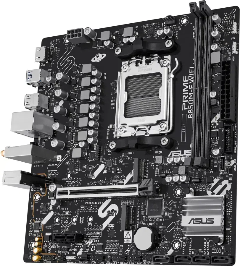 Материнская плата Asus PRIME B850M-F WIFI Socket AM5 AMD B850 2xDDR5 mATX AC`97 8ch(7.1) GbLAN RAID+VGA+HDMI