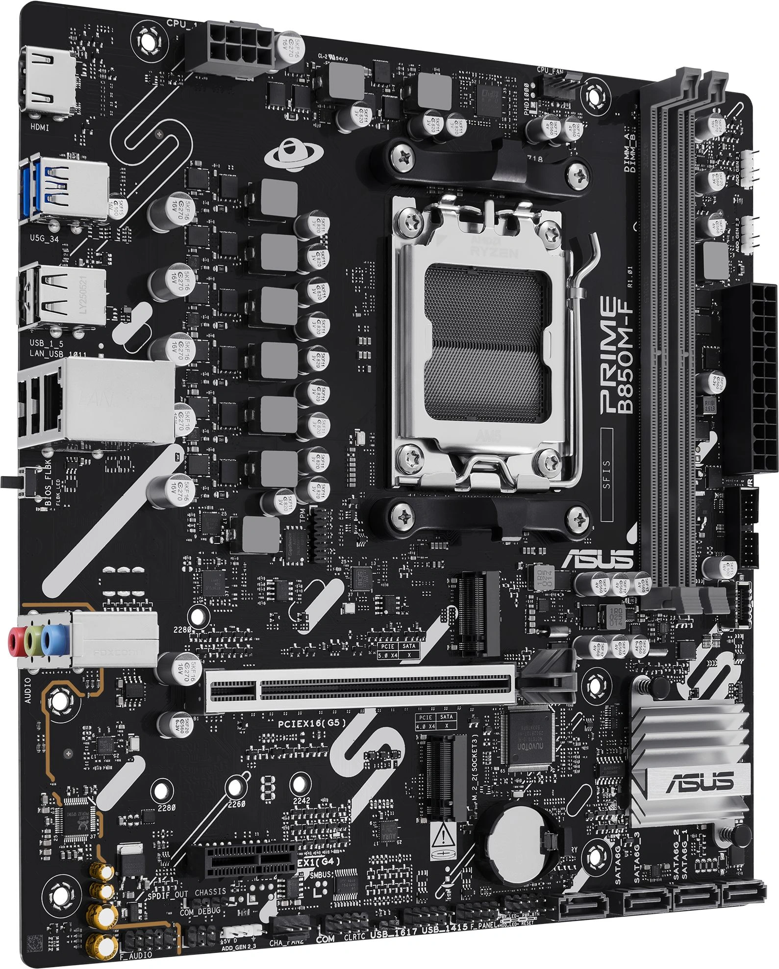 Материнская плата Asus PRIME B850M-F Socket AM5 AMD B850 2xDDR5 mATX AC`97 8ch(7.1) GbLAN RAID+VGA+HDMI