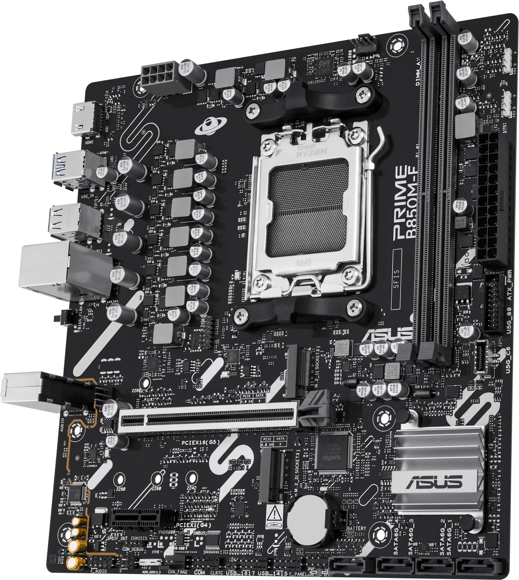 Материнская плата Asus PRIME B850M-F Socket AM5 AMD B850 2xDDR5 mATX AC`97 8ch(7.1) GbLAN RAID+VGA+HDMI