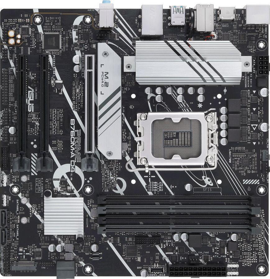 Материнская плата Asus PRIME B760M-A D4-CSM Soc-1700 Intel B760 4xDDR4 mATX AC`97 8ch(7.1) 2.5Gg RAID+HDMI+DP