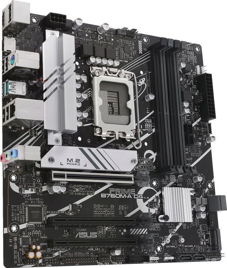 Материнская плата Asus PRIME B760M-A D4-CSM Soc-1700 Intel B760 4xDDR4 mATX AC`97 8ch(7.1) 2.5Gg RAID+HDMI+DP