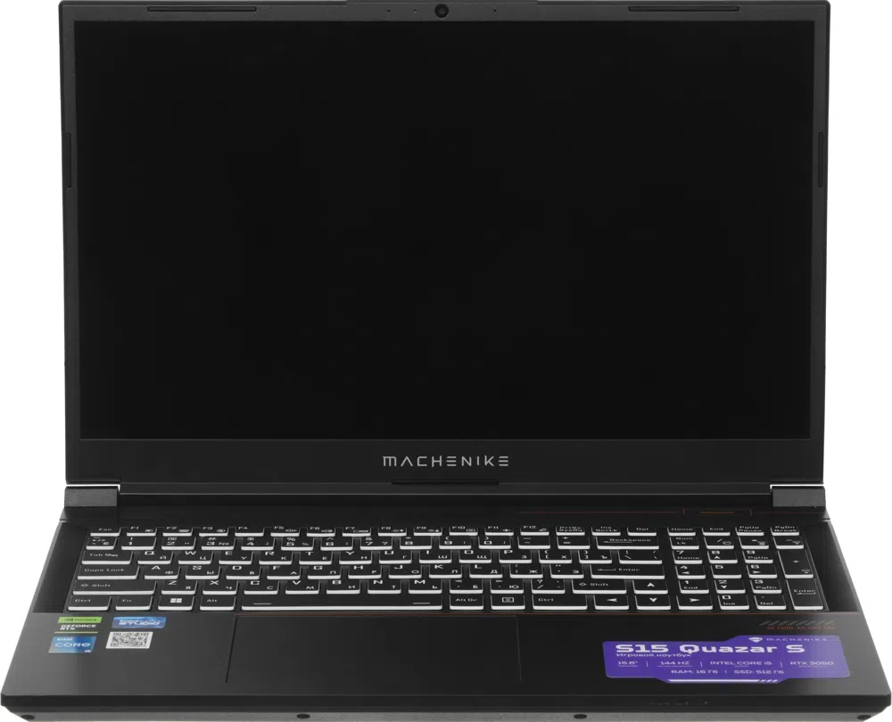 Ноутбук Machenike S15 Quazar S Core i5 12450H 16Gb SSD512Gb NVIDIA GeForce RTX 3050 4Gb 15.6" IPS FHD (1920x1080) без ОС black WiFi BT Cam 2668mAh (JJ00GB00JRU)