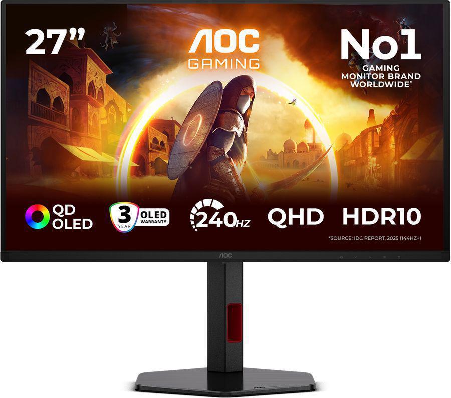 Монитор AOC 27" Q27G4ZDR черный QD OLED LED 16:9 HDMI матовая HAS Piv 400cd 178гр/178гр 2560x1440 240Hz DP 2K USB 5.52кг