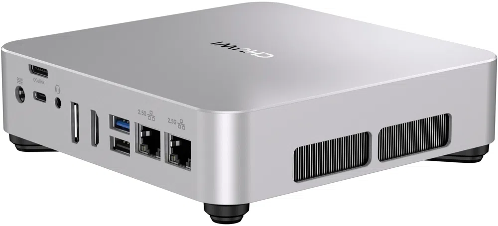 ПК Мини Chuwi AuBox Ryzen 7 8745HS (3.8) 780M без ОС 2x2.5GbitEth WiFi BT 120W серебристый/черный