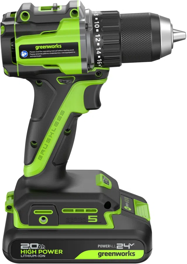 Дрель-шуруповерт Greenworks DD560 аккум. патрон:быстрозажимной (3708407CUA)