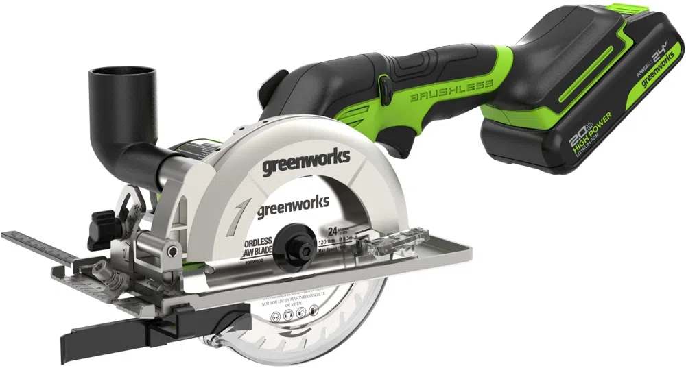 Циркулярная пила (дисковая) Greenworks G24MCS (ручная) D диска.:120мм (1501207CUA)
