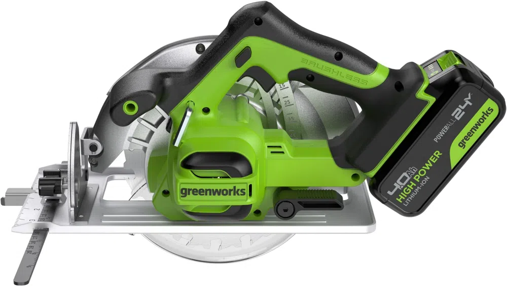 Циркулярная пила (дисковая) Greenworks GD24CS (ручная) D диска.:185мм (1500907CUB)