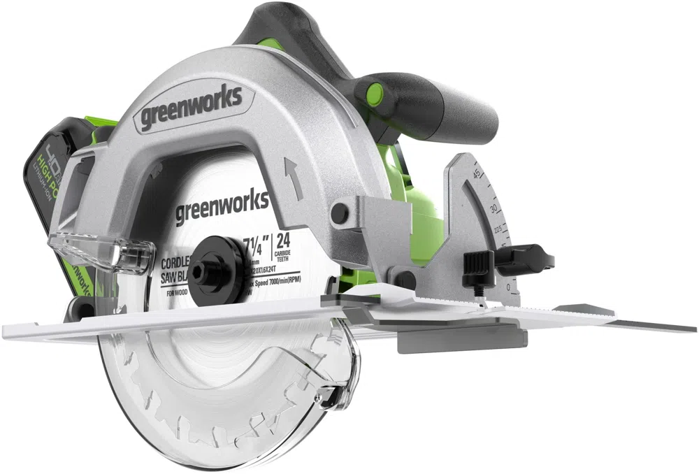 Циркулярная пила (дисковая) Greenworks GD24CS (ручная) D диска.:185мм (1500907CUB)