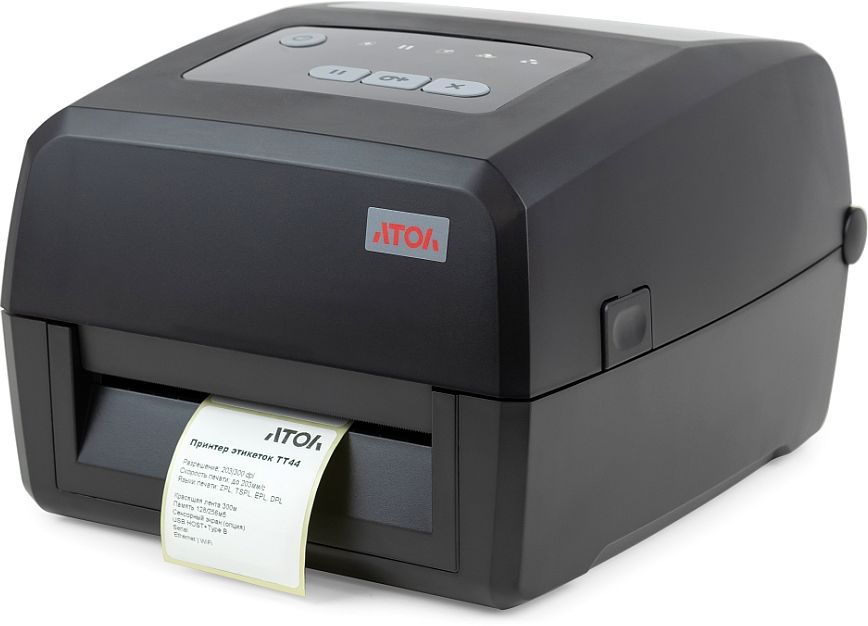 Термопринтер Атол TT44 (60111) 203dpi 203мм/с/USB/RS232/Eth для печ.накл. черный