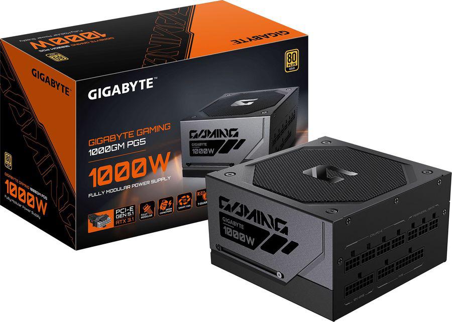 Блок питания Gigabyte ATX 1000W GP-GME1000GM PG5 80+ gold (20+4pin) APFC 135mm fan 8xSATA Cab Manag RTL