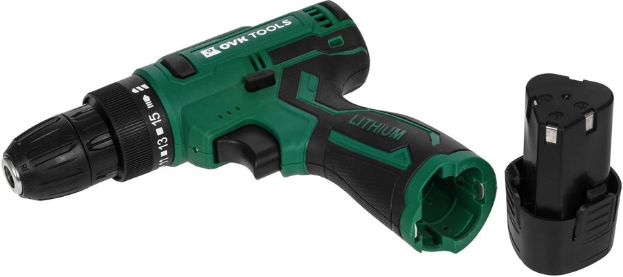 Дрель-шуруповерт Ovk Tools OTCS3AA-12V-1.5A 12Вт аккум. патрон:быстрозажимной (кейс в комплекте)