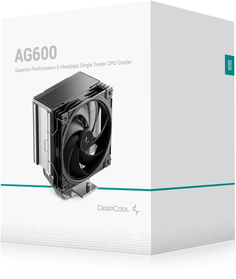Устройство охлаждения(кулер) Deepcool AG600 нет подсветки Soc-AM5/AM4/1200/1700/1851 серебристый/черный 4-pin 29.22dB Al+Cu 260W 686gr Ret (R-AG600-BKNPMG2-G)